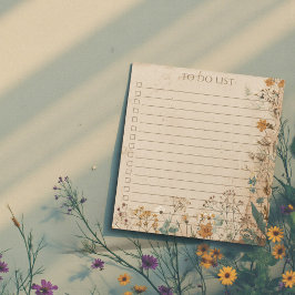 Rustieke Wilde Bloem Takenlijst Onderwijzer Natuur Notitieblok