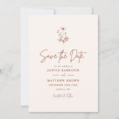 Rustieke Wilde Bloem Terracotta Boho Bruiloft Save The Date (Voorkant)