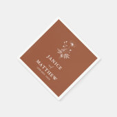 Rustieke Wilde Bloem Terracotta Boho Bruiloft Servet (Hoek)