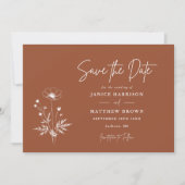 Rustieke Wilde Bloem Terracotta Boho Foto Bruiloft Save The Date (Voorkant)