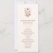 Rustieke Wilde Bloem Terracotta Boho Trouwprogramm (Voorkant)