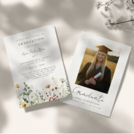 Rustieke Wilde Bloemen Afstudeerfeest Aankondiging