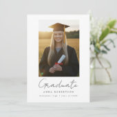 Rustieke Wilde Bloemen Afstudeerfeest Aankondiging (Staand voorkant)