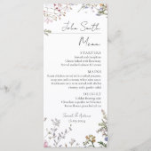 Rustieke Wilde Bloemen Bloemige Huwelijkspersonali Menu (Voorkant)