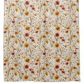 Rustieke Wilde Bloemen - Boho Herfst Bloemmotief Douchegordijn (Voorkant)