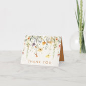 Rustieke Wilde Bloemen Bruidsdouche Bedankkaart (Voorkant)