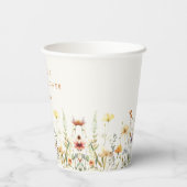 Rustieke Wilde Bloemen Bruidsdouche Papieren Bekers (Achterkant)