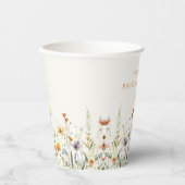 Rustieke Wilde Bloemen Bruidsdouche Papieren Bekers (Voorkant)