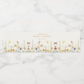 Rustieke Wilde Bloemen Bruidsshower Waterfles Etiket (Enkel label)