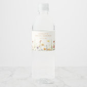 Rustieke Wilde Bloemen Bruidsshower Waterfles Etiket (Voorkant)