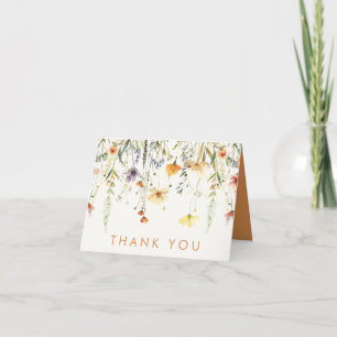 Rustieke Wilde Bloemen Bruiloft Bedankkaart
