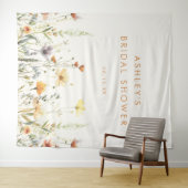 Rustieke Wilde Bloemen Bruiloft Feest Achtergrond Wandkleed (In Situ (horizontaal))