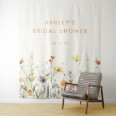 Rustieke Wilde Bloemen Bruiloft Feest Achtergrond Wandkleed (In situ)