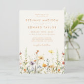 Rustieke Wilde Bloemen Bruiloft Kaart (Staand voorkant)