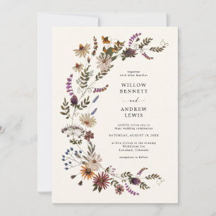 Rustieke Wilde Bloemen Bruiloft Kaart