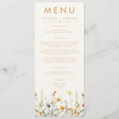 Rustieke Wilde Bloemen Bruiloft Menu (Voorkant)