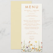Rustieke Wilde Bloemen Bruiloft Menu (Voorkant / Achterkant)