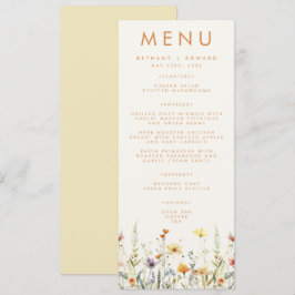 Rustieke Wilde Bloemen Bruiloft Menu