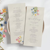 Rustieke Wilde Bloemen Bruiloft Programmakaart