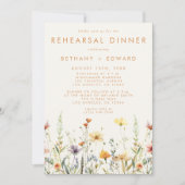 Rustieke Wilde Bloemen Bruiloft Rehearsal Dinner Kaart (Voorkant)