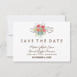 Rustieke Wilde Bloemen Bruiloft Save the Date