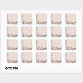 Rustieke Wilde Bloemen Charme Dekentje Vierkante Sticker (Vel)