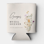 Rustieke Wilde Bloemen Crème Bruidsdouche Favoriet Blikjeskoeler (Voorkant)