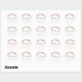 Rustieke wilde bloemen dank u ronde sticker (Vel)
