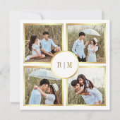 Rustieke wilde bloemen foto collage bruiloft save the date (Achterkant)