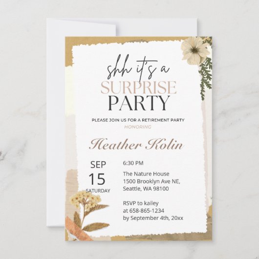 Rustieke Wilde Bloemen Foto Pensioen Kaart Online (Voorkant)