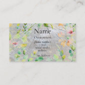 Rustieke wilde bloemen houtnerf noodlijdende botan visitekaartje (Achterkant)
