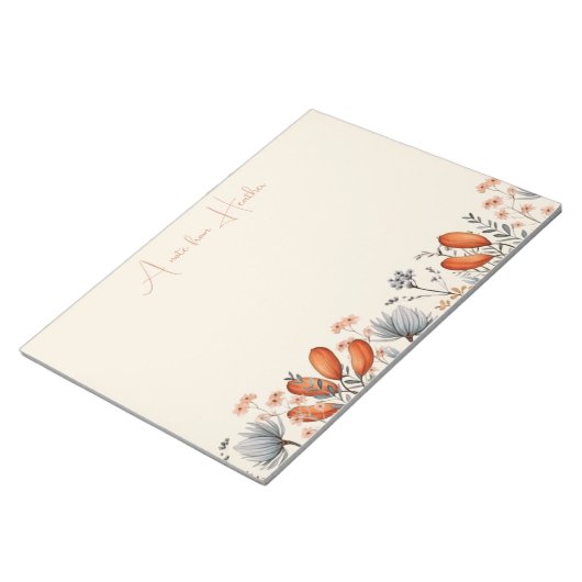 Rustieke wilde bloemen in verbrand Sinaasappel en Notitieblok (Schuin)