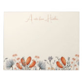 Rustieke wilde bloemen in verbrand Sinaasappel en Notitieblok (Voorkant)