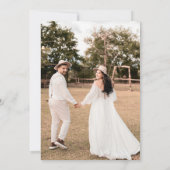 Rustieke wilde bloemen met foto Boho landelijke bl Save The Date (Achterkant)