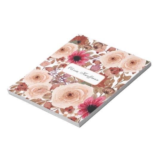 Rustieke wilde bloemen notitieblok (Linkerzijde)