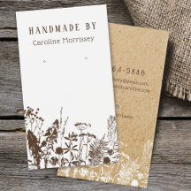 Rustieke wilde bloemen oorbel displaykaart