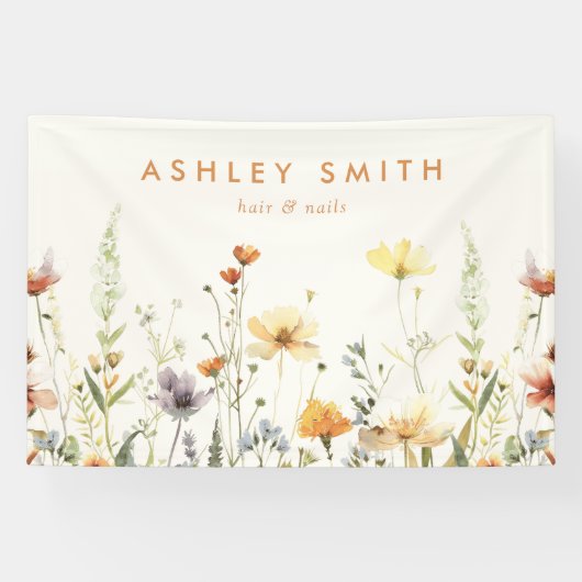 Rustieke Wilde Bloemen Openingsbanner Spandoek (Horizontaal)