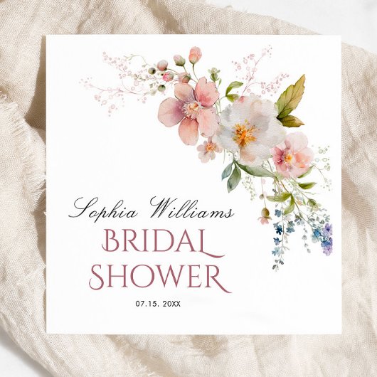 Rustieke Wilde Bloemen Servetten Bruidsfeest