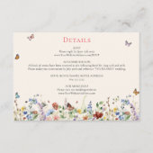 Rustieke Wilde Bloemen Trouwdetails Bijlagekaart Informatiekaartje (Voorkant)