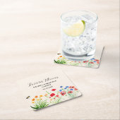 Rustieke Wilde Bloementuin Lente Watercolor Bruilo Kartonnen Onderzetters (Insitu)