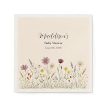 Rustieke Wilde Bloemenweide Baby Shower Papieren S