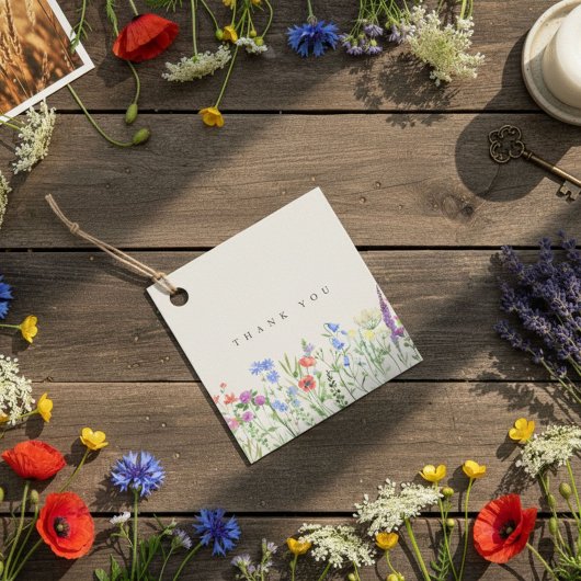 Rustieke Wilde Bloemenweide Bruiloft Bedankjes Labels