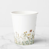 Rustieke Wilde Bloemenweide Bruiloft Papieren Bekers (Voorkant)