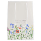 Rustieke Wilde Bloemenweide Trouw Medium Cadeauzakje (Achterkant)
