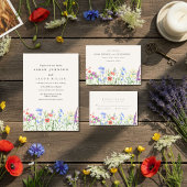 Rustieke Wilde Bloemenweide Trouwfoto Save The Date