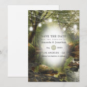 Rustieke Wilde Bosgroen Huwelijk Save The Date (Voorkant / Achterkant)