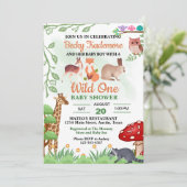 Rustieke Wilde Dieren Baby Shower Kaart (Staand voorkant)