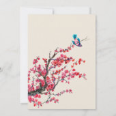 rustieke Wilde Dieren bloemenbruiloft Kaart (Achterkant)