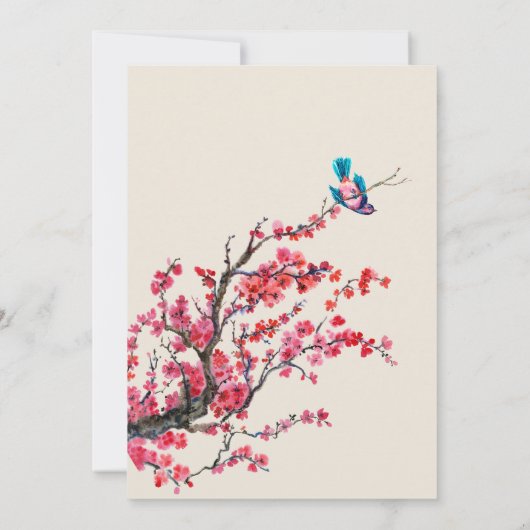 rustieke Wilde Dieren bloemenbruiloft Kaart (Achterkant)