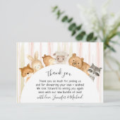 Rustieke wilde dieren Dank u Bedankkaart (Staand voorkant)
